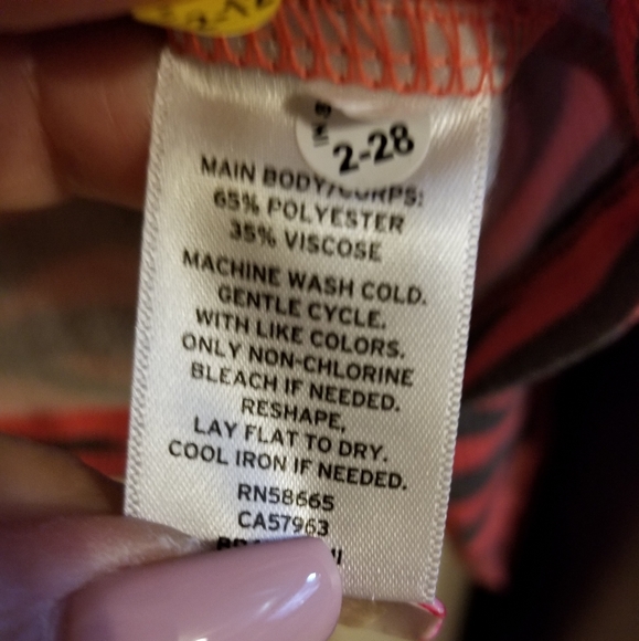 Women's. BP Cozy Thermal Top Red Zebra Stripes 1X NWT - Picture 4 of 5